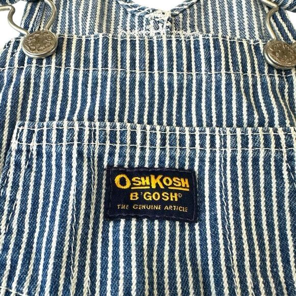VTG Osh Kosh Baby Striped Conductor Carpenter Overalls, 24 months - Picture 2 of 6